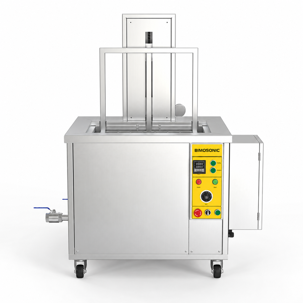 BIMOSONIC Industrial Ultrasonic Cleaning Tank with Filtration and Lifting