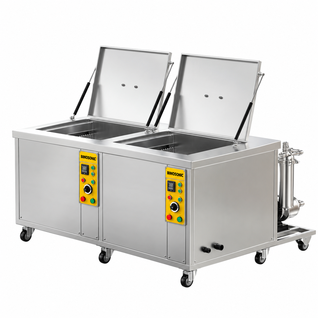 BIMOSONIC 135L 3600W Industrial Ultrasonic Cleaner for Engine Parts