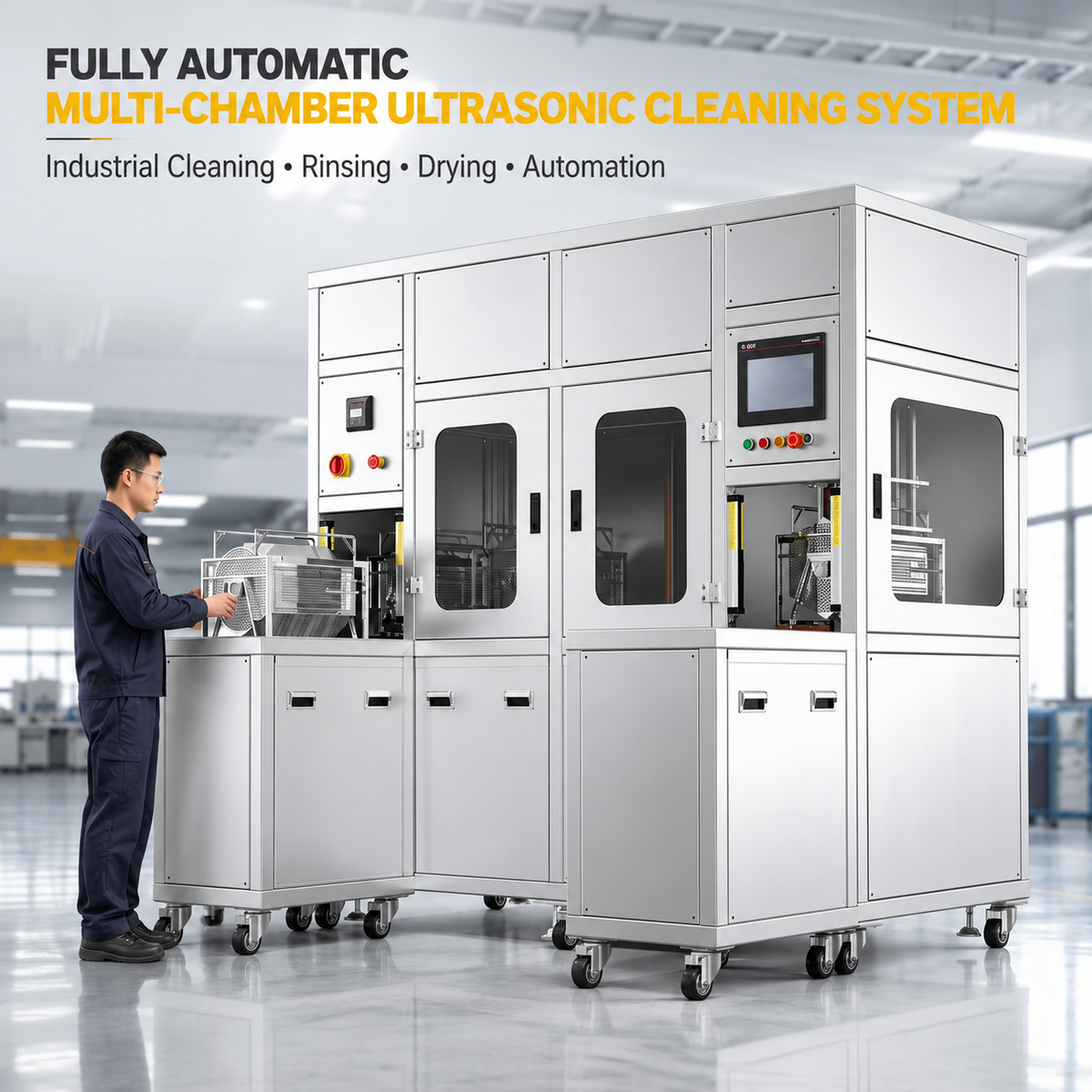 BIMOSONIC Automatic Multi-Stage Ultrasonic Cleaning System with Rinsing and Drying