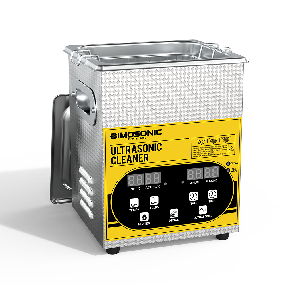 Bimo Ultrasonic Cleaner 2L 60W Jewelry Cleaner 40kHz with Timer Heating and Degassing Functions Digital ultrasonic cleaner for dental appl