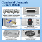BIMOSONIC Variable Wave Ultrasonic Cleaner (10L/15L) | Precision Parts Washer with Degas – product details image 5