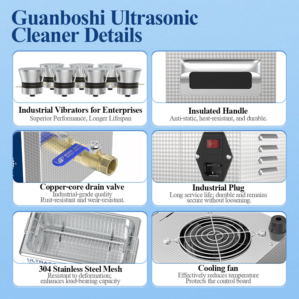 BIMOSONIC Variable Wave Ultrasonic Cleaner (10L/15L) | Precision Parts Washer with Degas – product details image 5