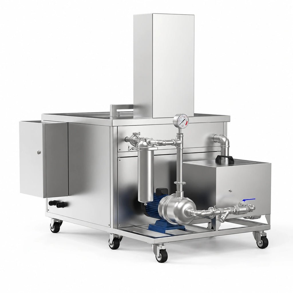 BIMOSONIC Industrial Ultrasonic Cleaning Tank with Filtration and Lifting