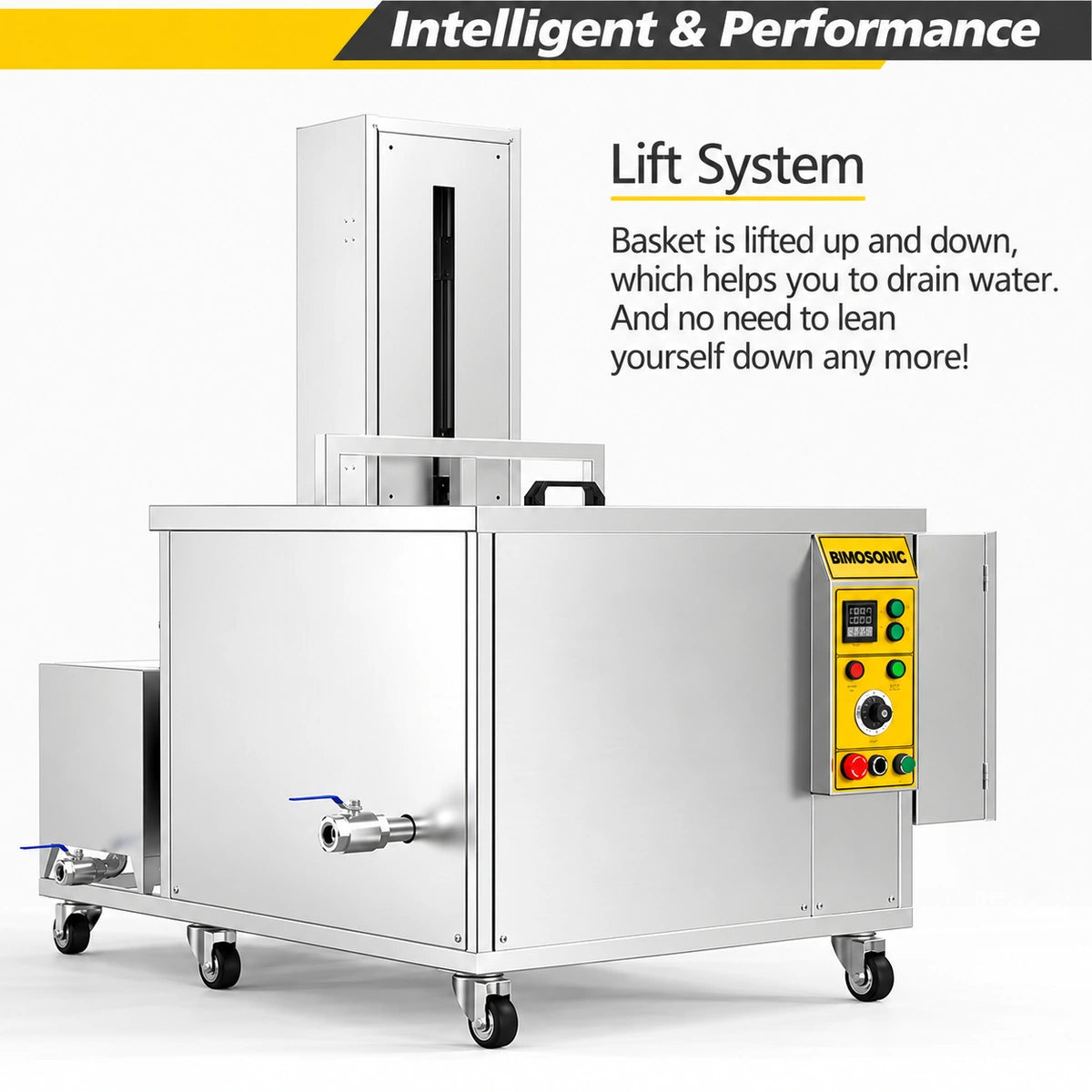 BIMOSONIC Industrial Ultrasonic Cleaner with Agitation and Lifting Options