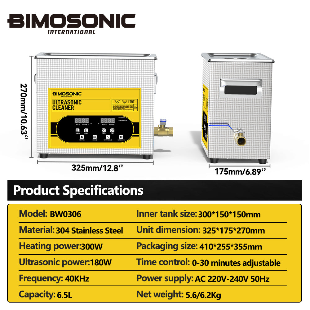 BIMOSONIC 6.5L 40kHz professional ultrasonic cleaner - product image 5