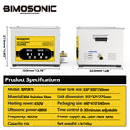 BIMOSONIC Variable Wave Ultrasonic Cleaner (10L/15L) | Precision Parts Washer with Degas – product details image 12