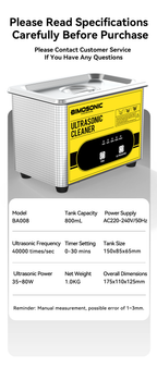 2L 40kHz Ultrasonic Jewelry Cleaning Machine with Digital Timer Degassing for Dentures Parts
