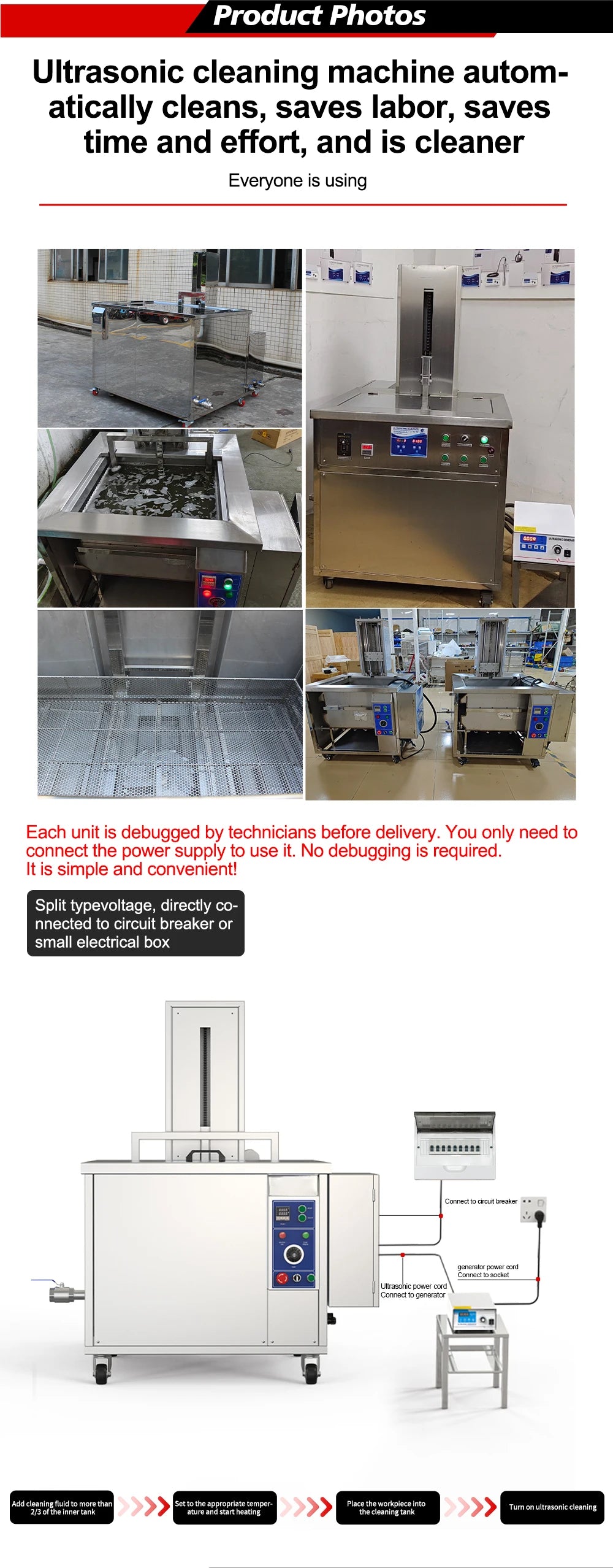 BIMOSONIC Industrial Ultrasonic Cleaner with Agitation and Lifting Options