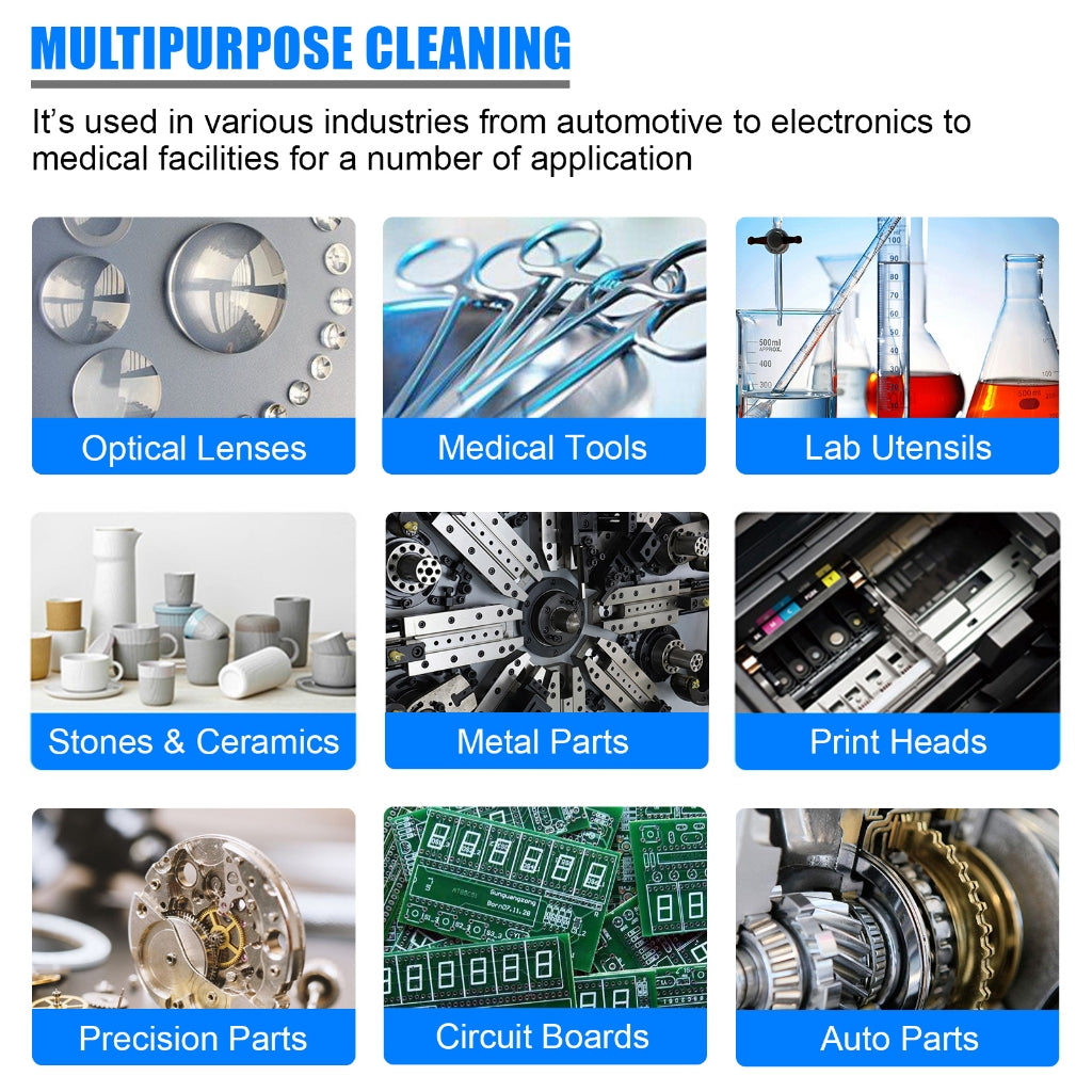 6L 15L Digital Ultrasonic Parts Cleaner 40kHz 304 Stainless Steel Timer for Professional Lab