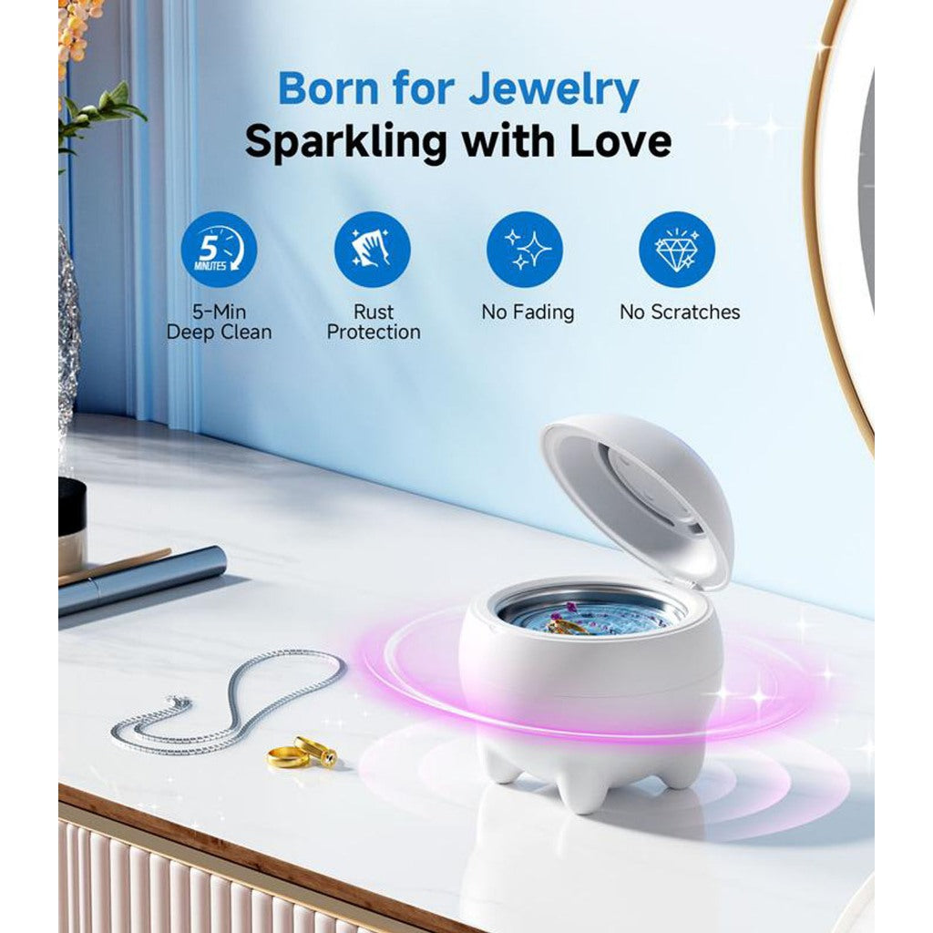 48kHz Ultrasonic Retainer Cleaner 24W for Night Guards Mouth Guards Dentures Dental 4 Modes