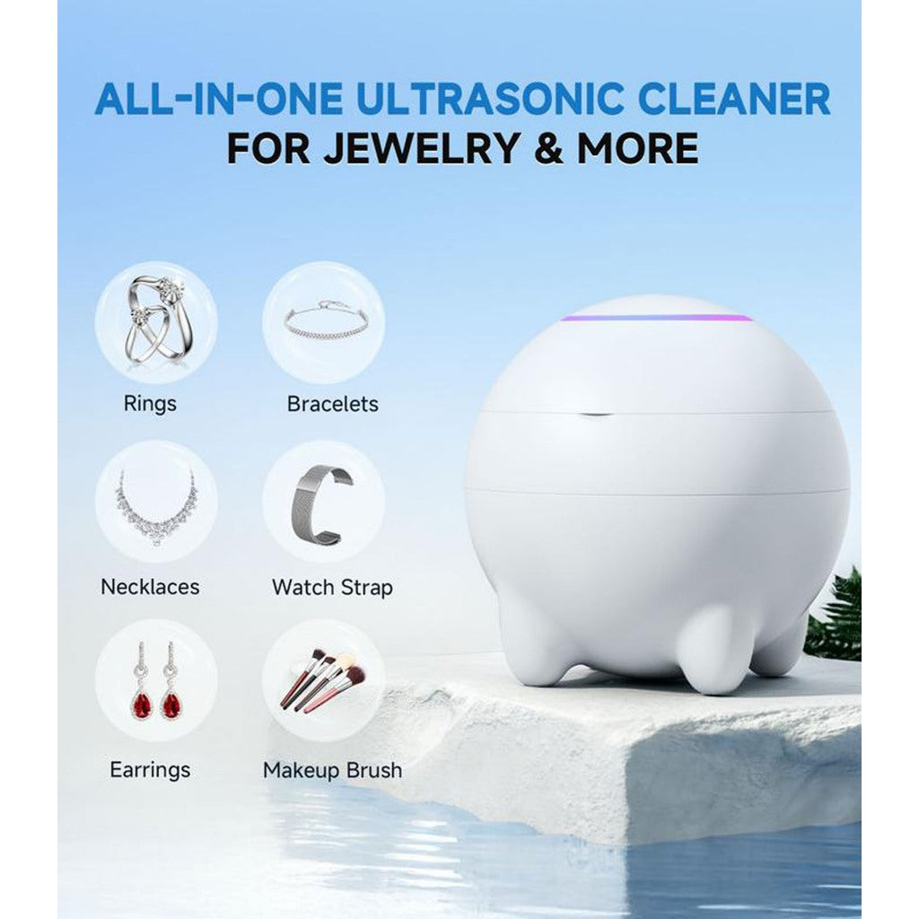 48kHz Ultrasonic Retainer Cleaner 24W for Night Guards Mouth Guards Dentures Dental 4 Modes